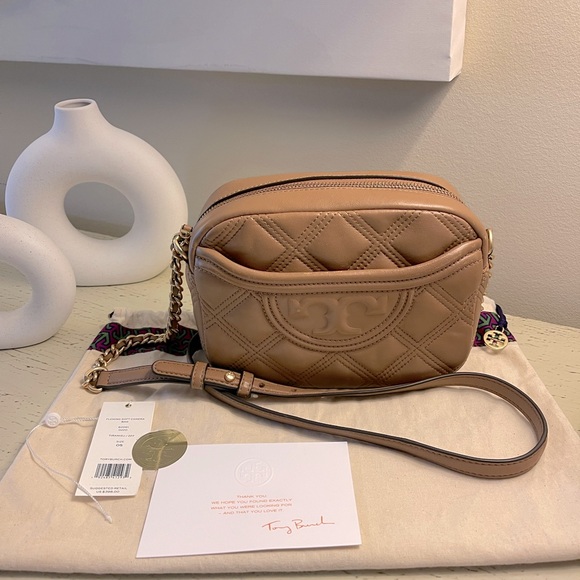 Tory Burch Fleming Soft Camera Bag - Tiramisu Color - Picture 1 of 8